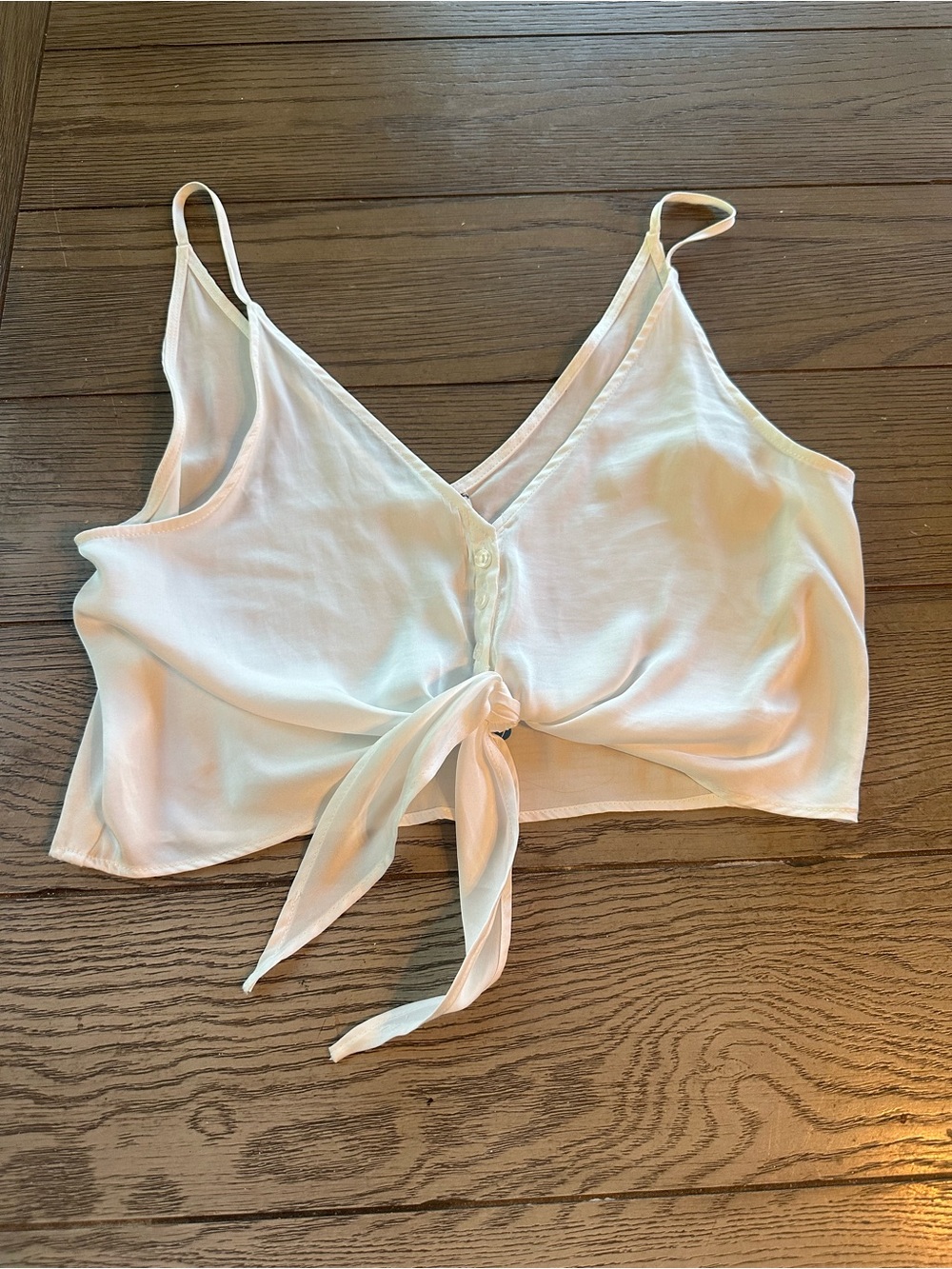 Free People Intimately Ivory Tie-Front Spaghetti Strap Crop Tank-New!